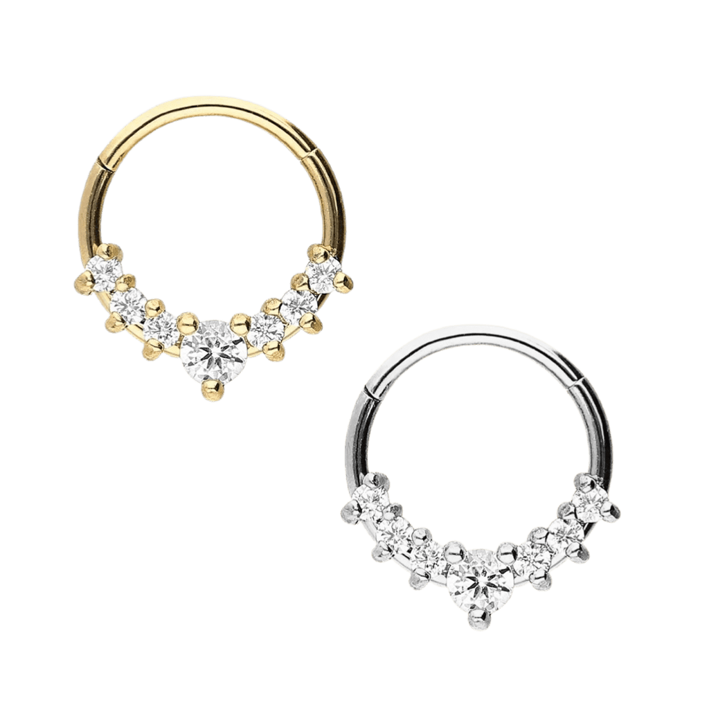 alayna hinged hoop for daith, septum piercing