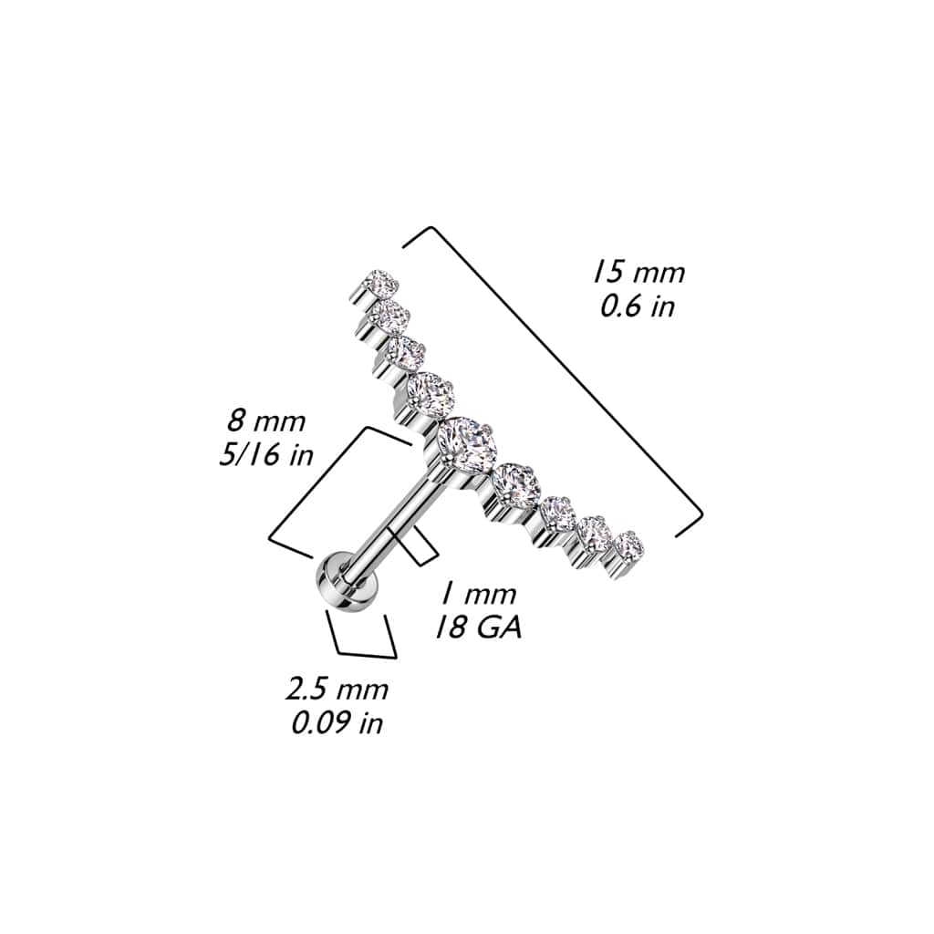 constellation titanium threadless labret size