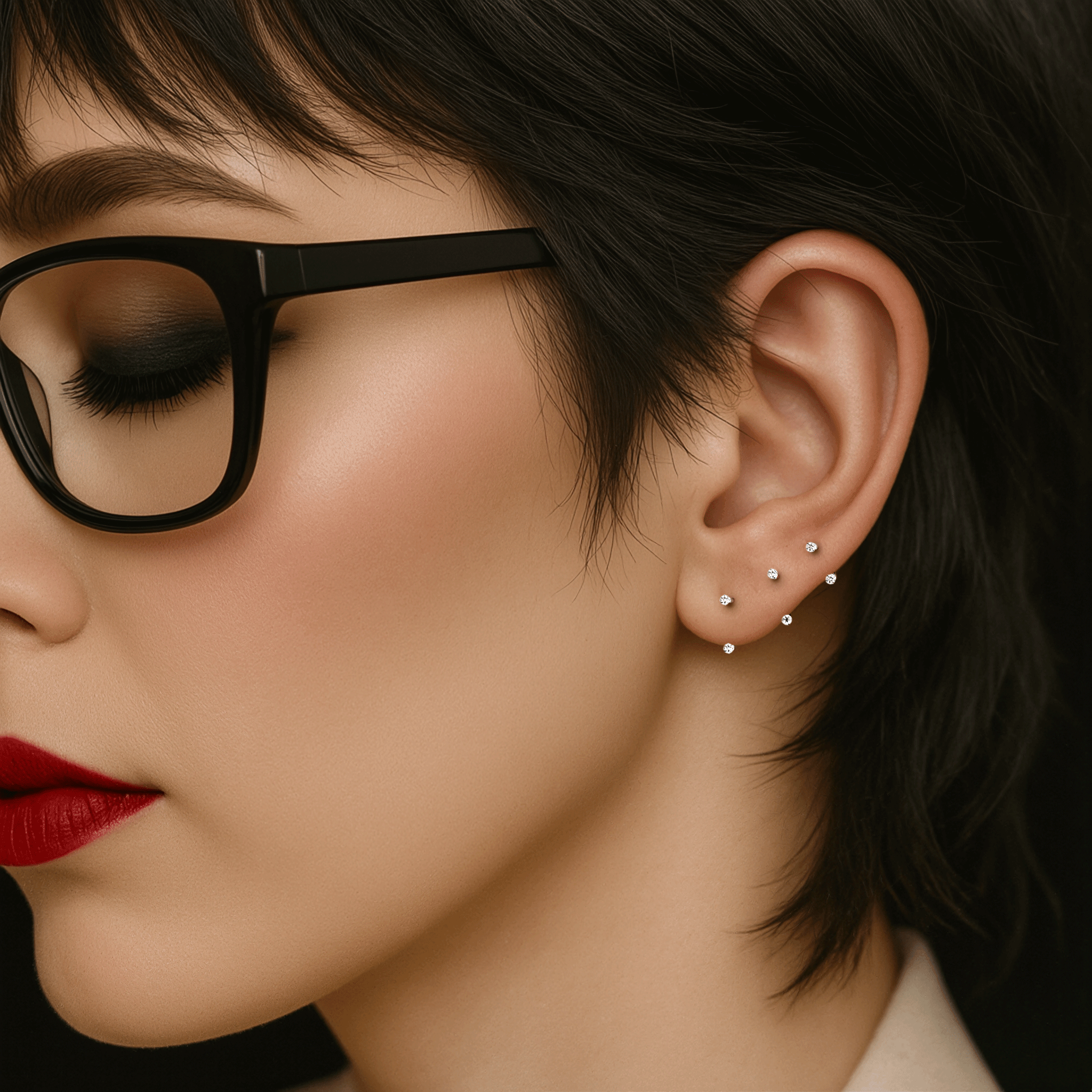 Titanium Pronged Gem U-Hoop