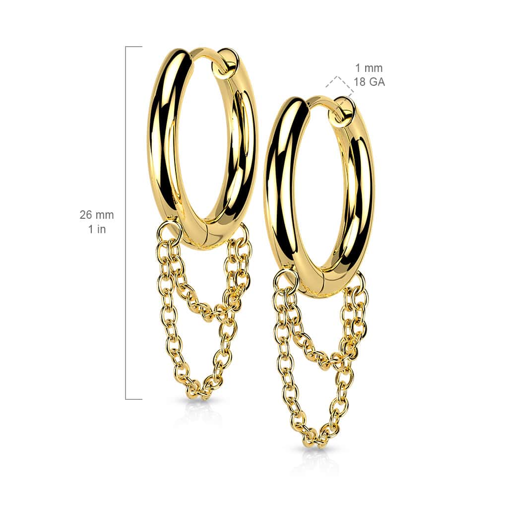 hoops in chain earring size
