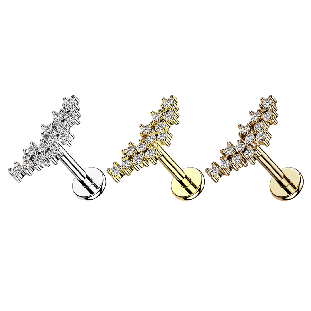 stainless steel stellar labret ear piercing jewelry