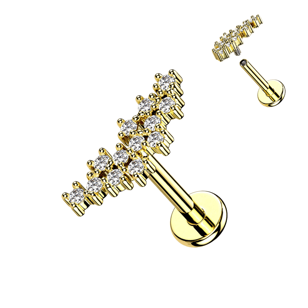 gold color stellar labret earring