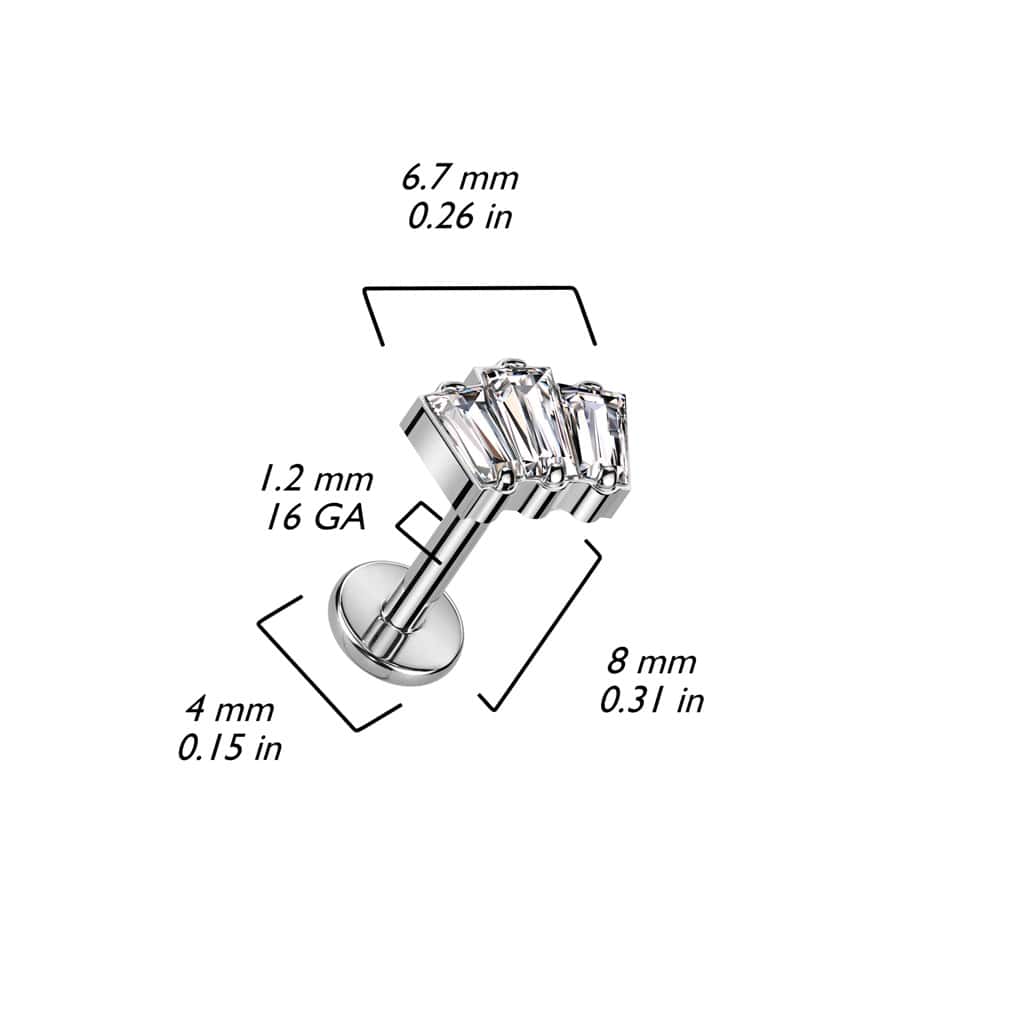 tiara titanium labret size