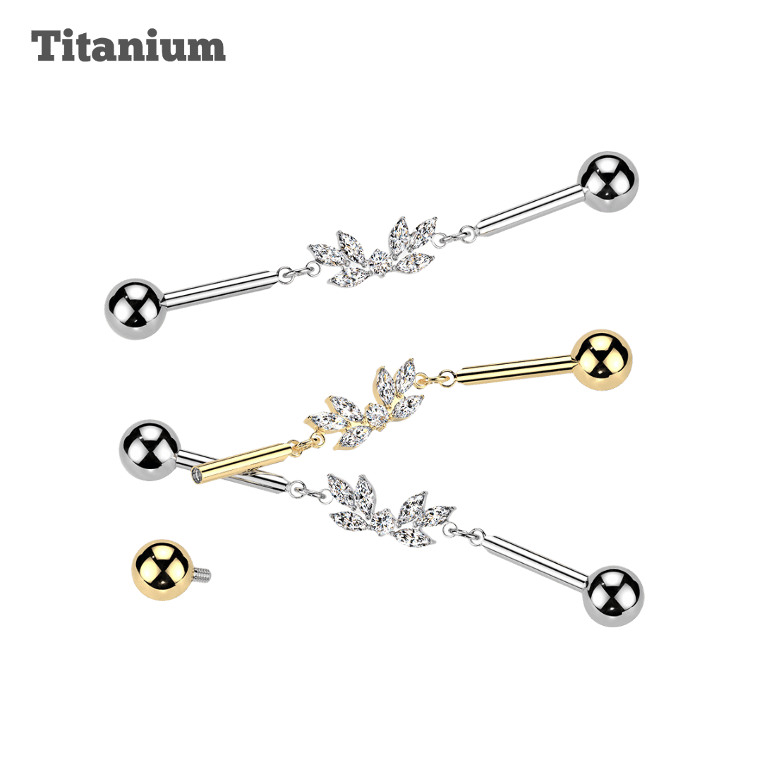Titanium Marquis Wing Chained Industrial Barbell