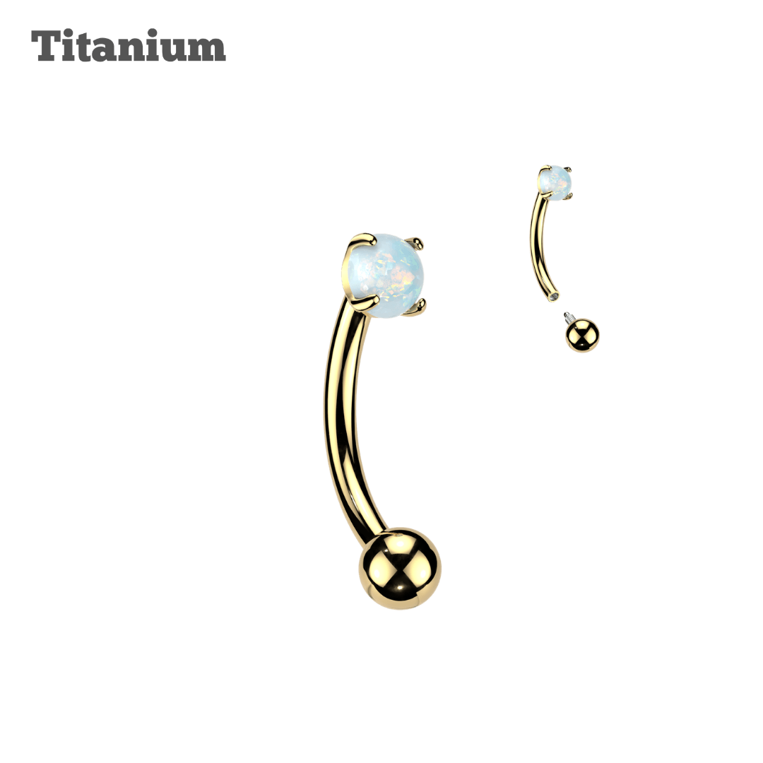 Titanium Pronged Top Ball Ends Rook Barbell