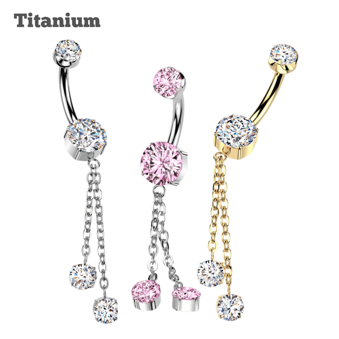 Titanium Yvana Threaded Belly Barbell