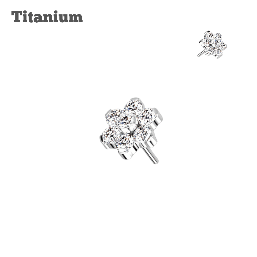 4mm Flower Gem Titanium Threadless Top