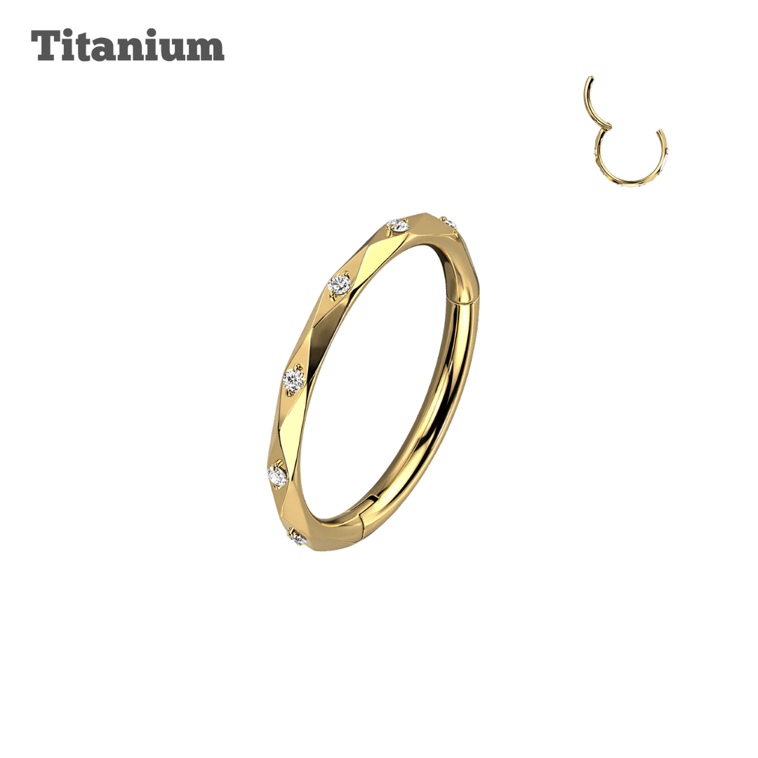 Titanium Celeste Hinged Hoop