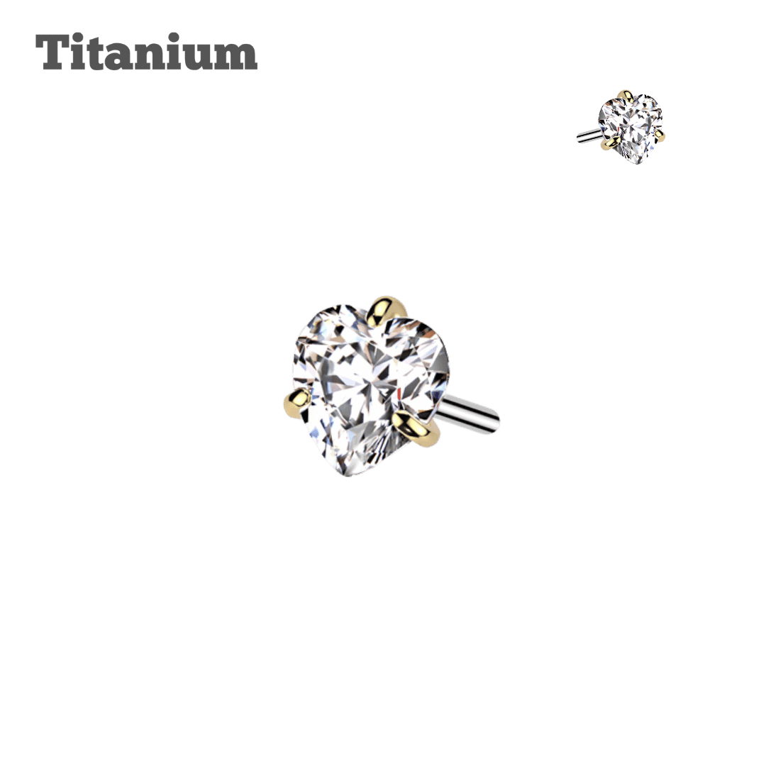 Titanium Heart Gem Threadless Top