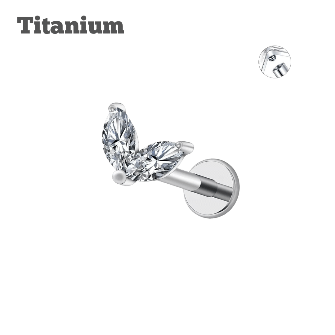 Titanium 2 Petals Threaded Labret