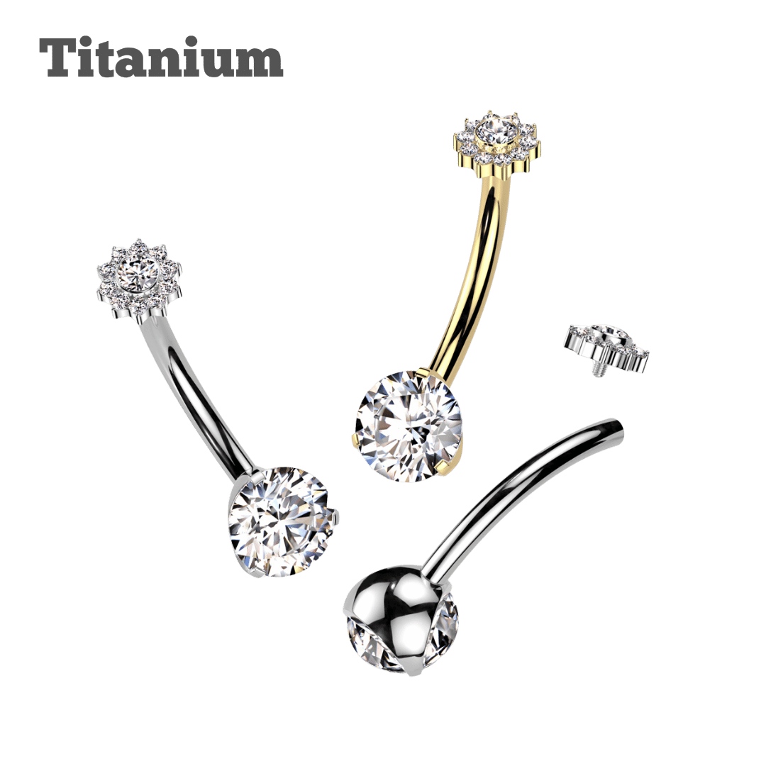 Titanium Coral Threaded Belly Barbell