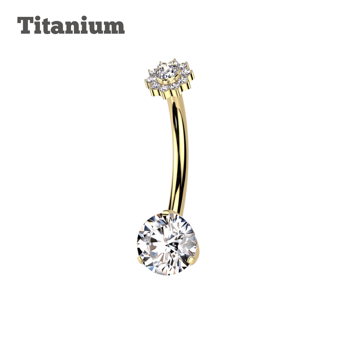 Titanium Coral Threaded Belly Barbell