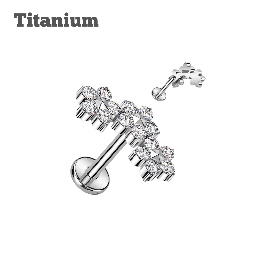 floating threaded titanium labret steel color