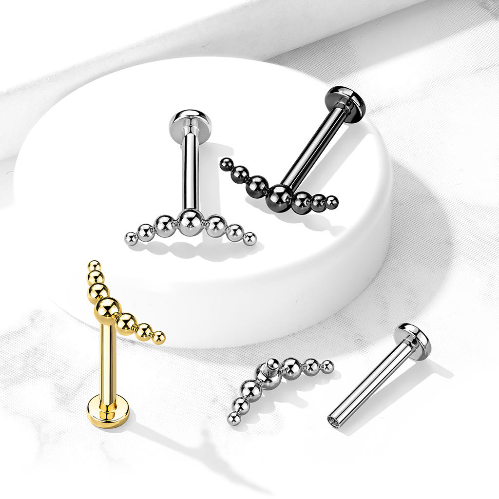 Titanium Multi Bead Threaded Labret