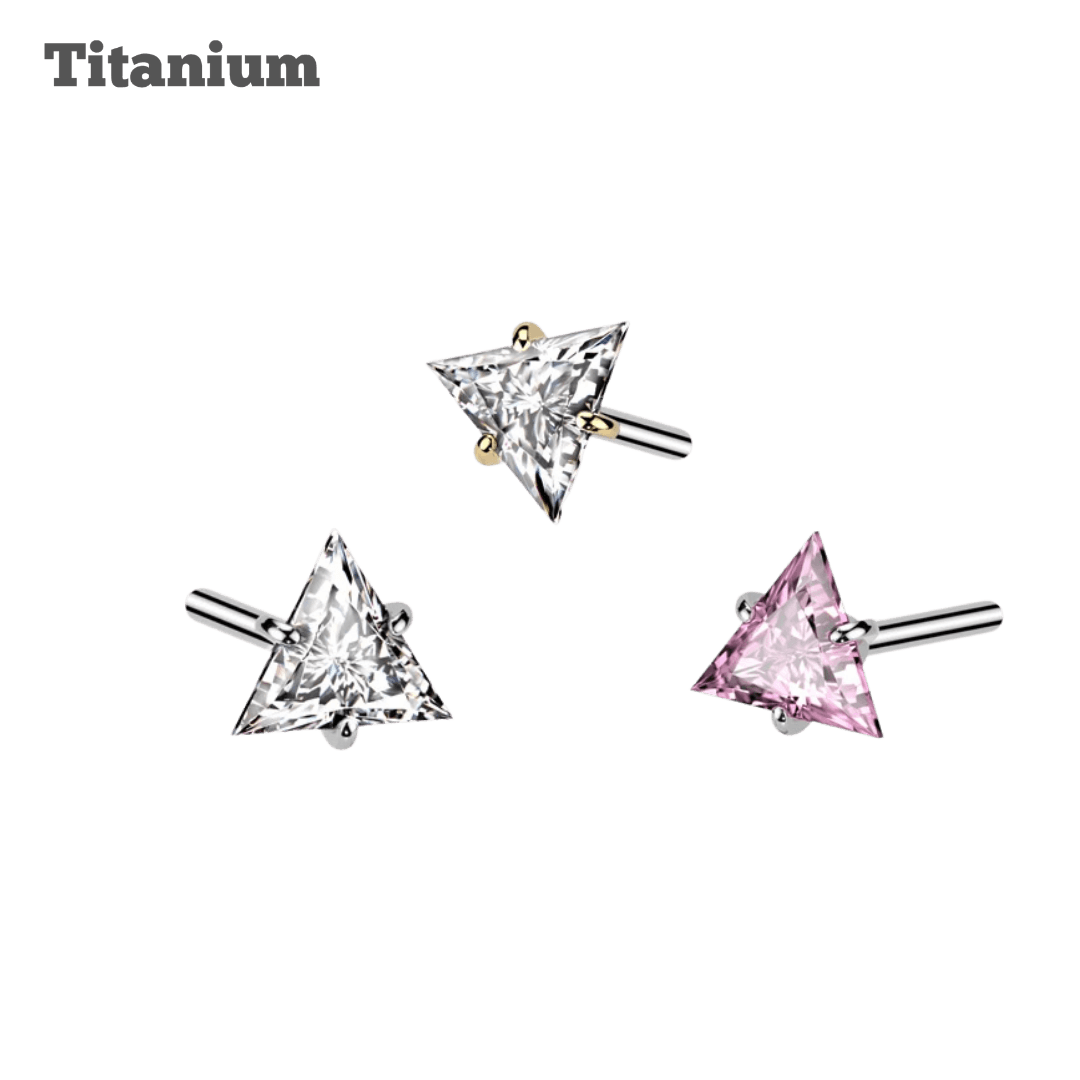 Titanium Triangle Gem Threadless Top