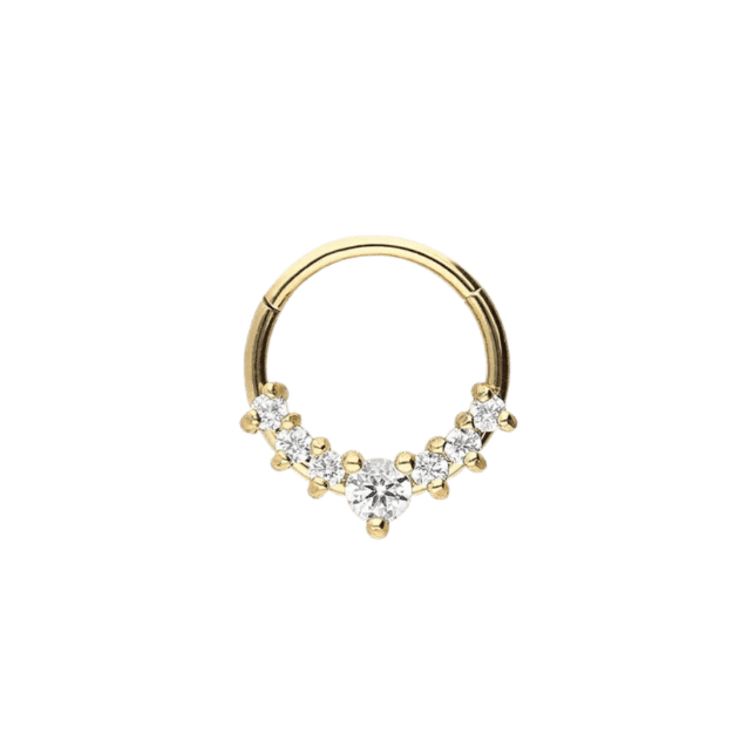 gold color alayna hinged hoop