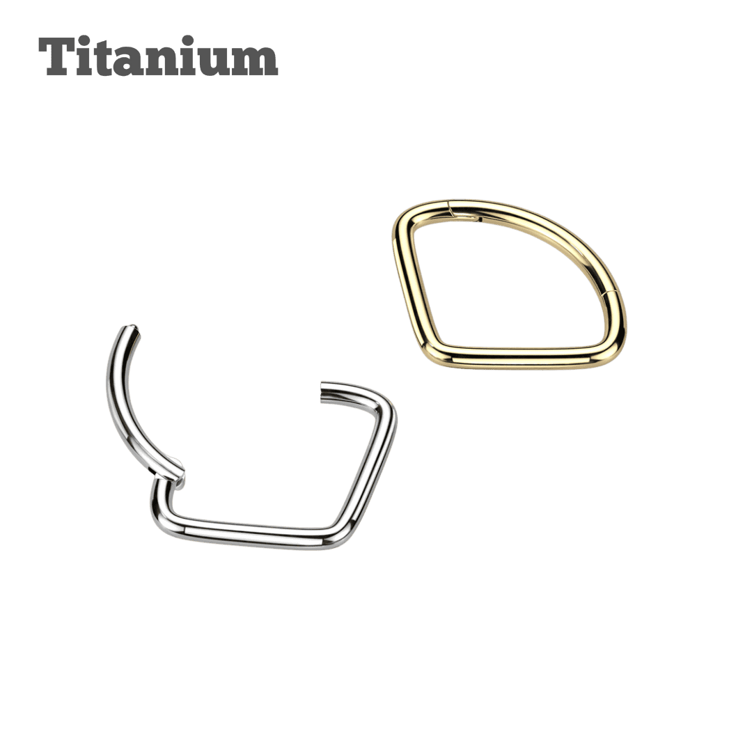 Plain Angled Titanium Hinged Hoop