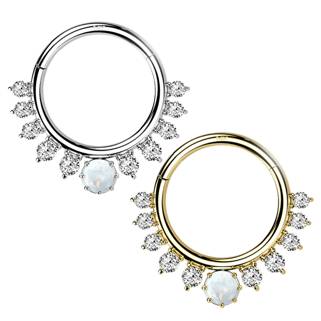 royal hinged hoop 14k pure gold