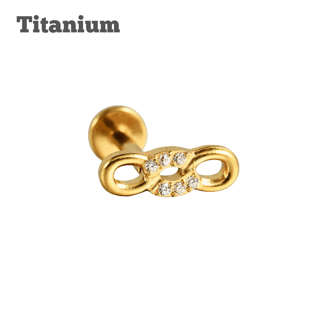 Titanium Loop Gem Threaded Labret