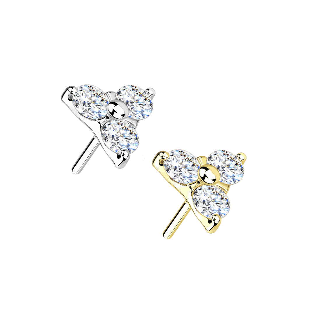 trinity gem threadless top only 14k pure gold