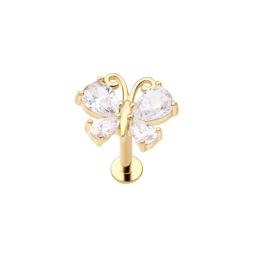 14k Gold Julia Butterfly Threaded Top