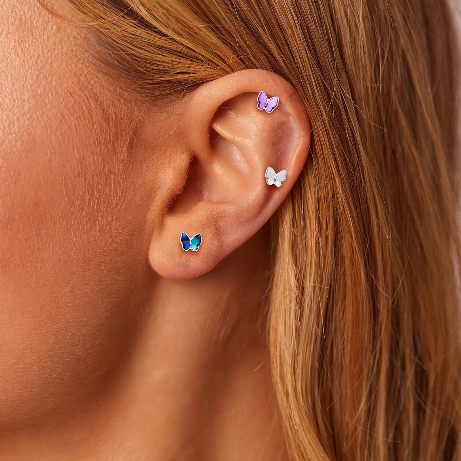 Titanium 3D Butterfly Threaded Labret