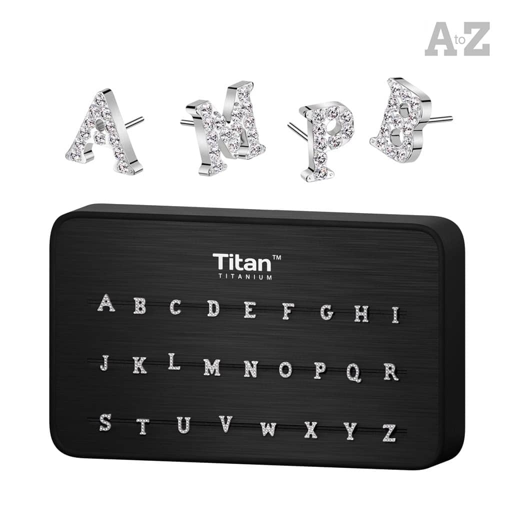 Alphabet Letters N-Z Titanium Threadless Top