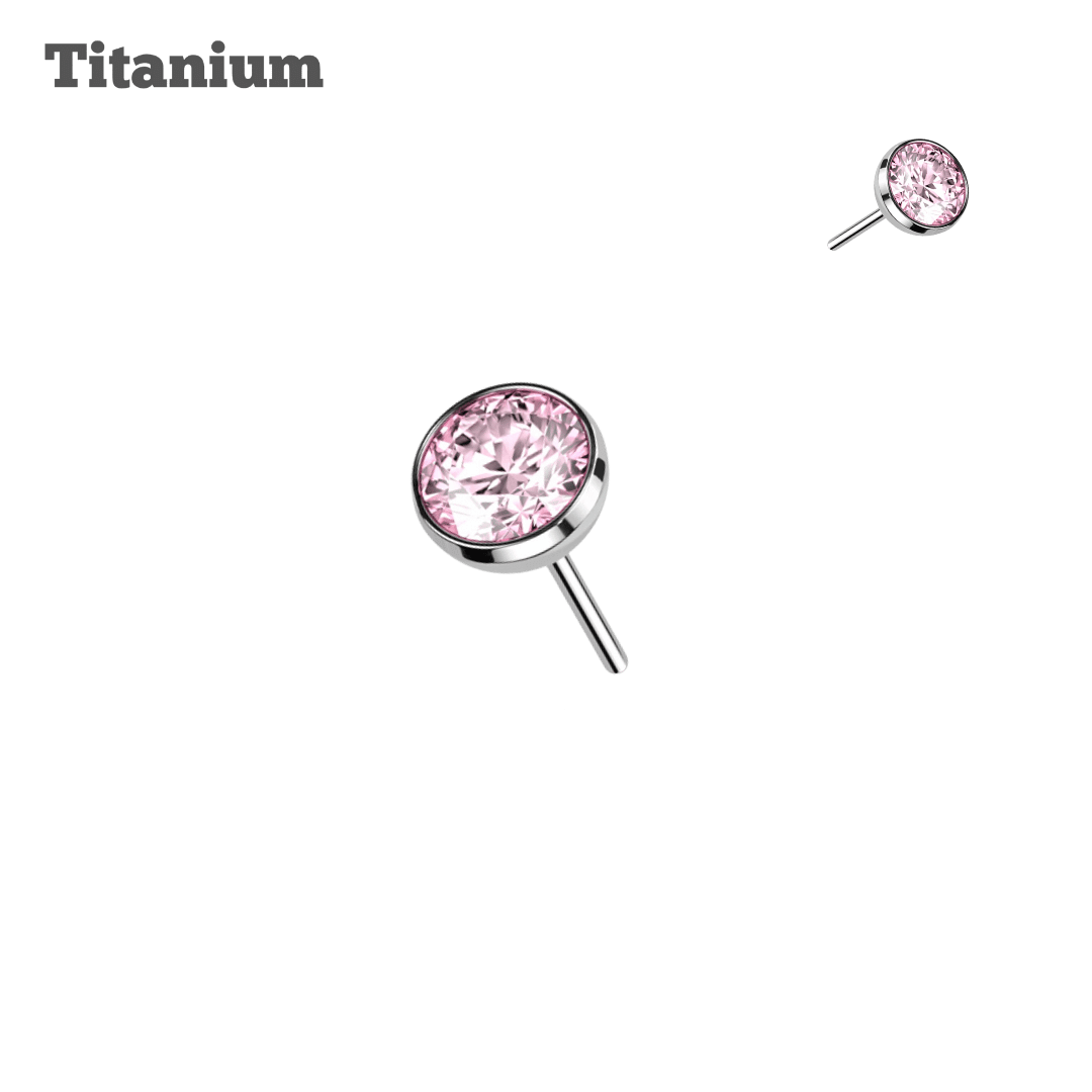 Bezeled Gem Titanium Threadless Top