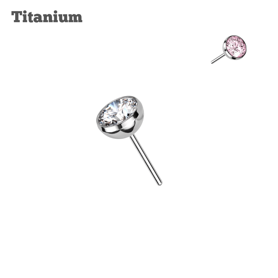 Bezeled Gem Titanium Threadless Top