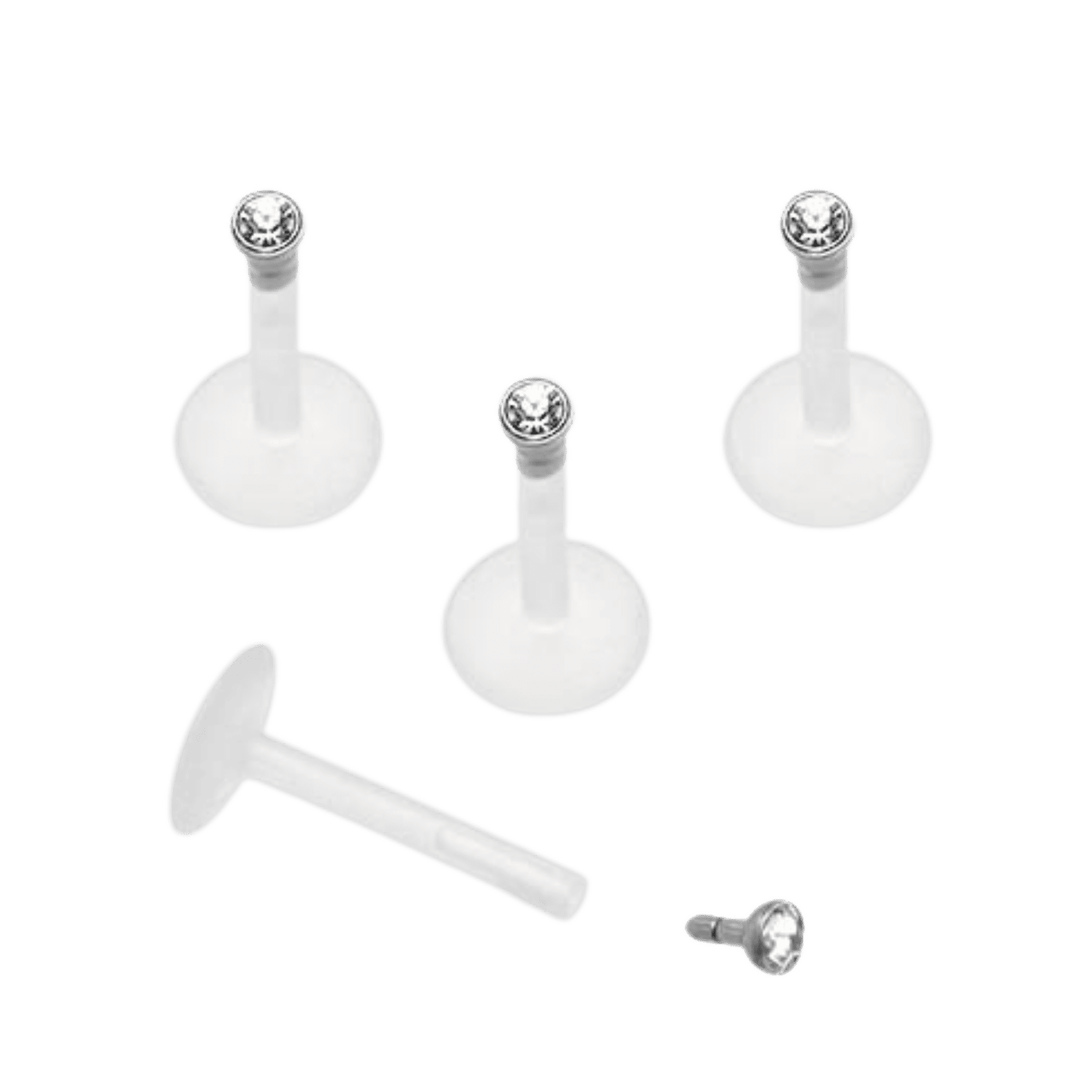 bezeled gem silicon plastic labret