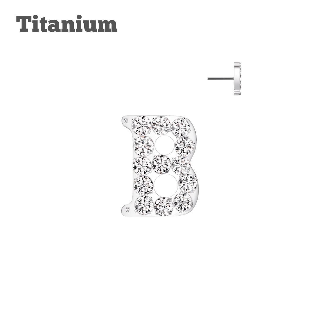 letter B titanium threadless top ear piercing jewelry