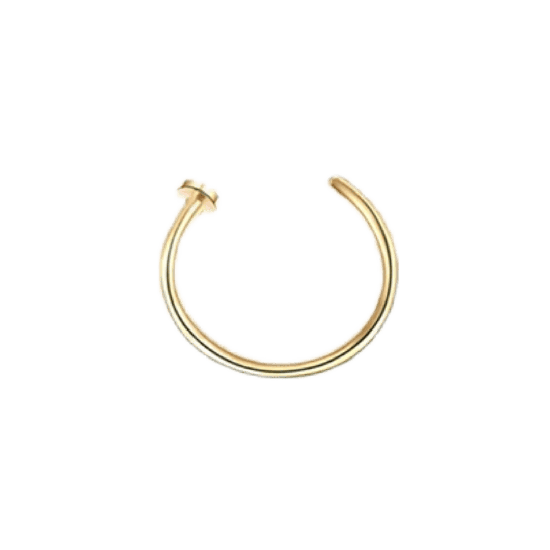 flat end hoop gold color 