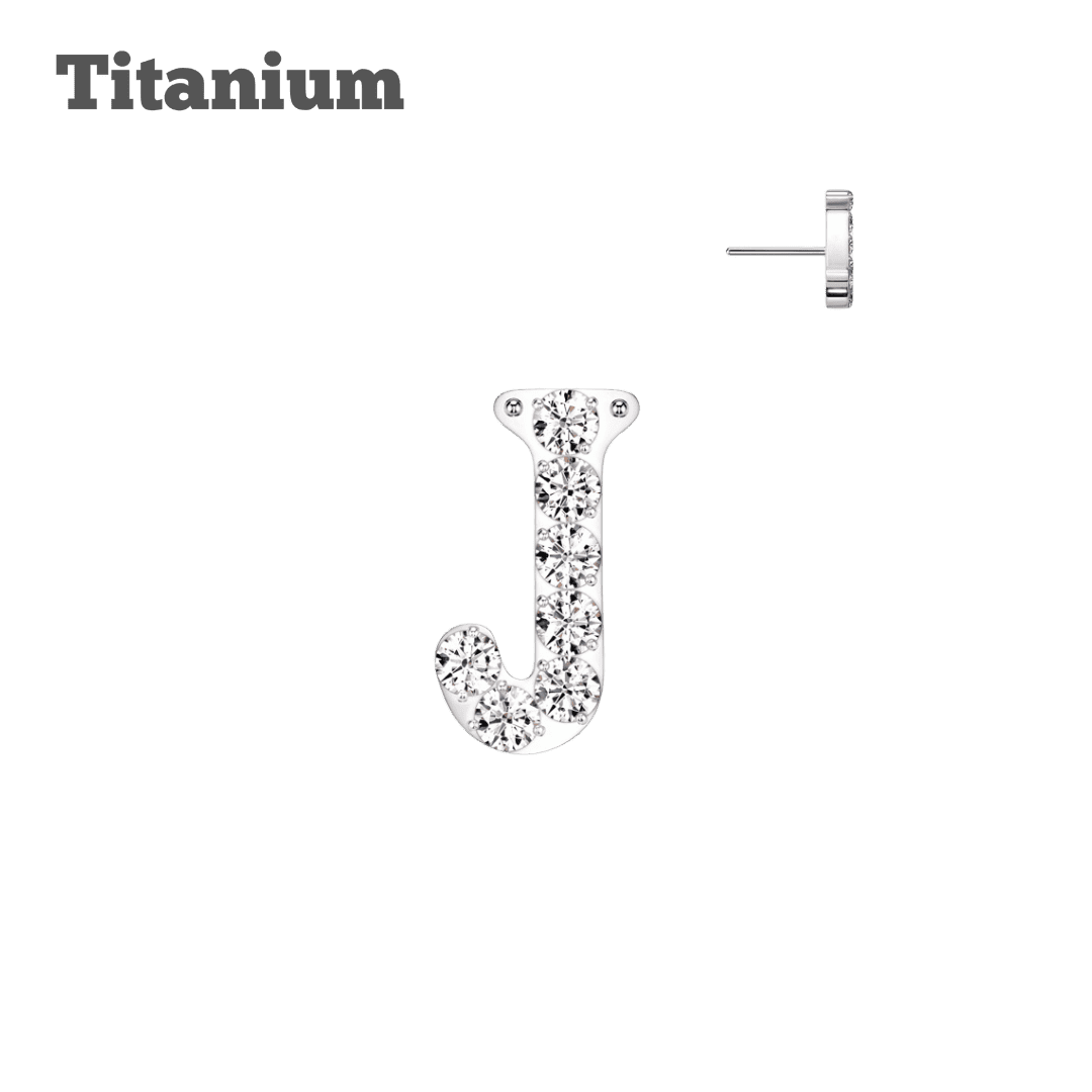 titanium threadless top letter J