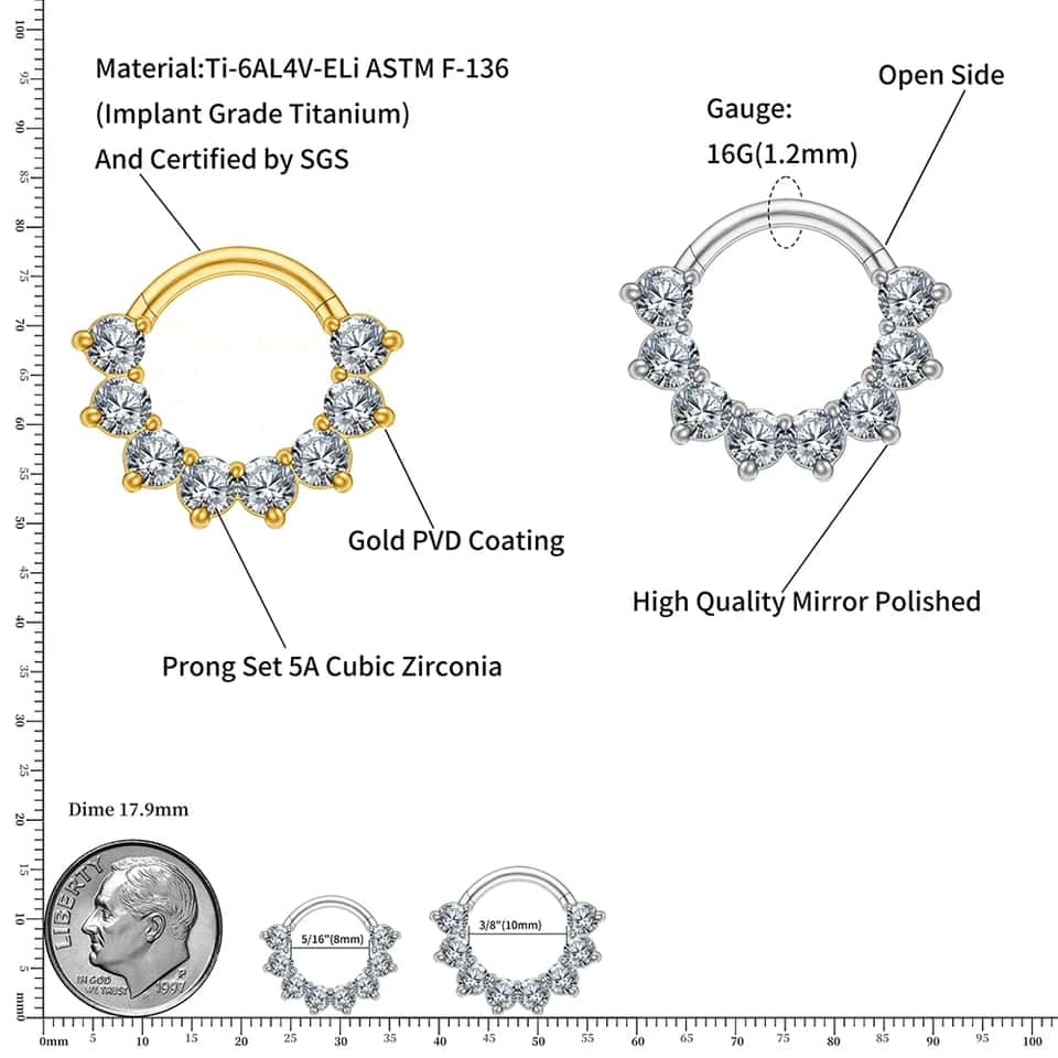 khawla titanium hinged hoop size