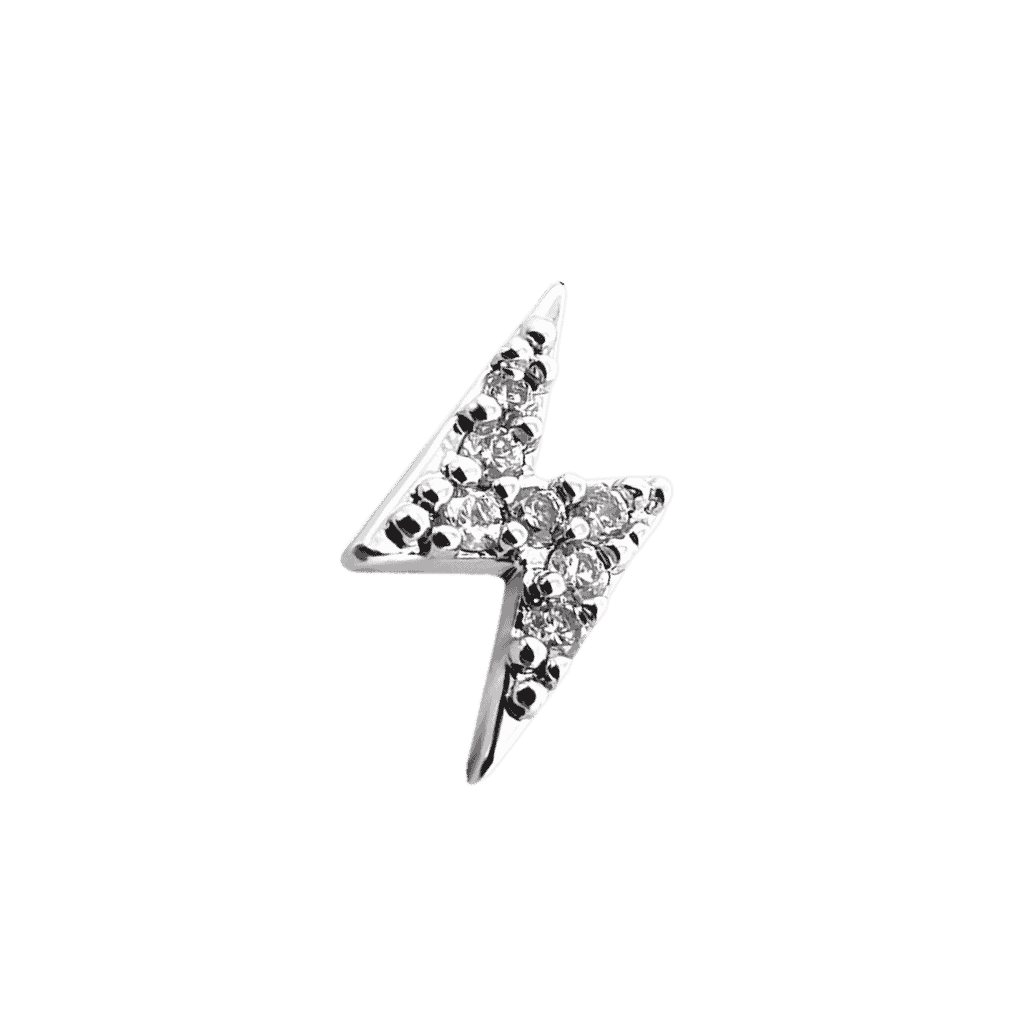 stainless steel dermal piercing jewelry lightning  design