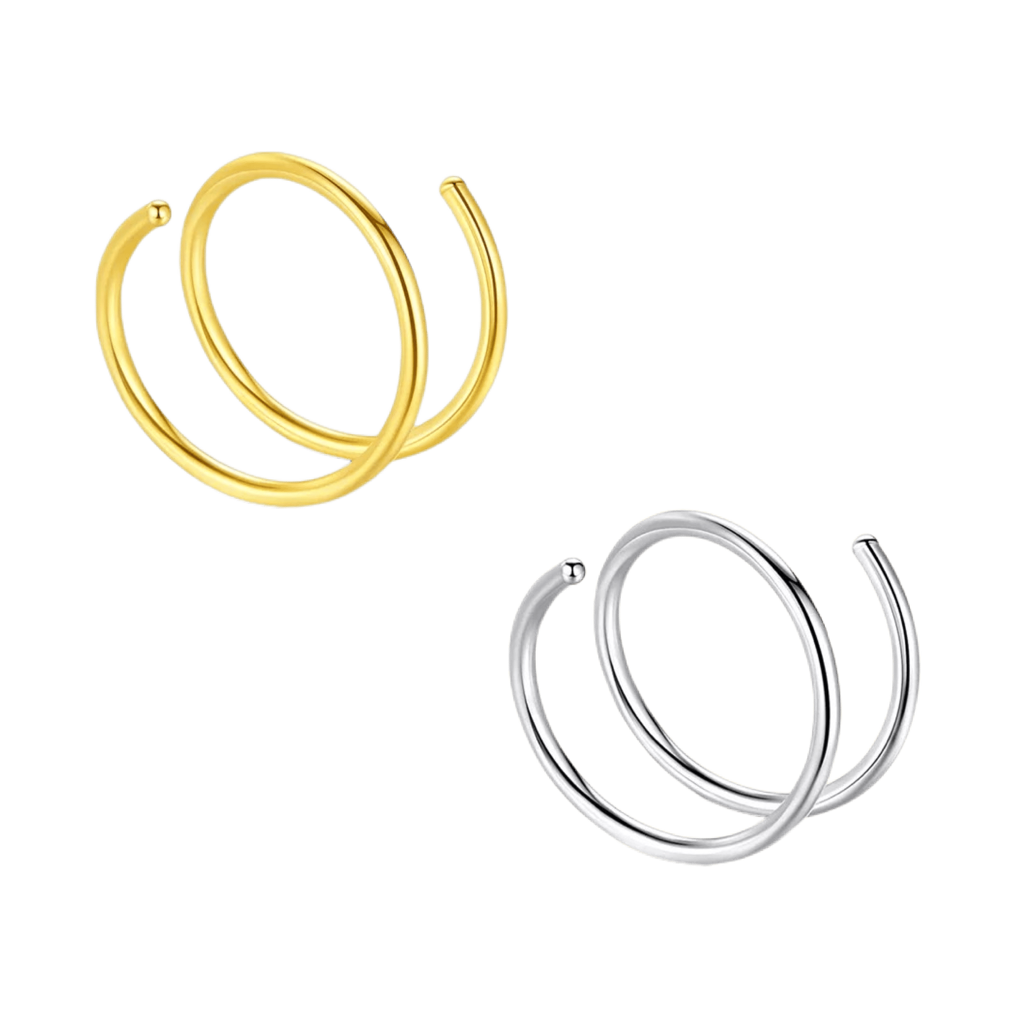 stainless steel magic double hoop earring