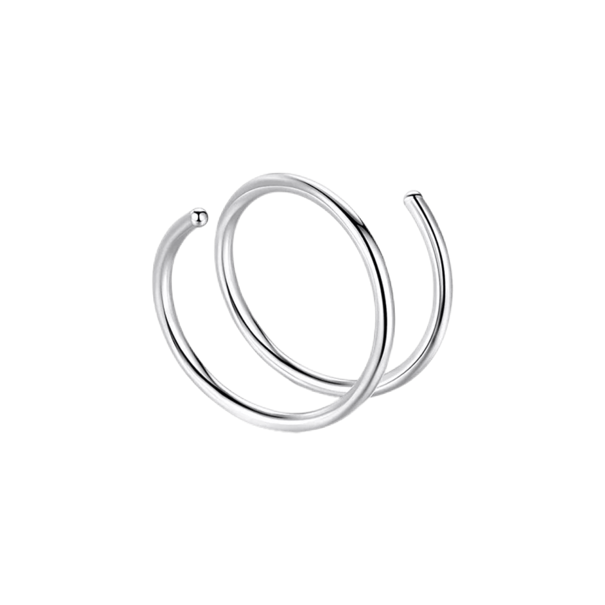 magic double hoop steel color earring