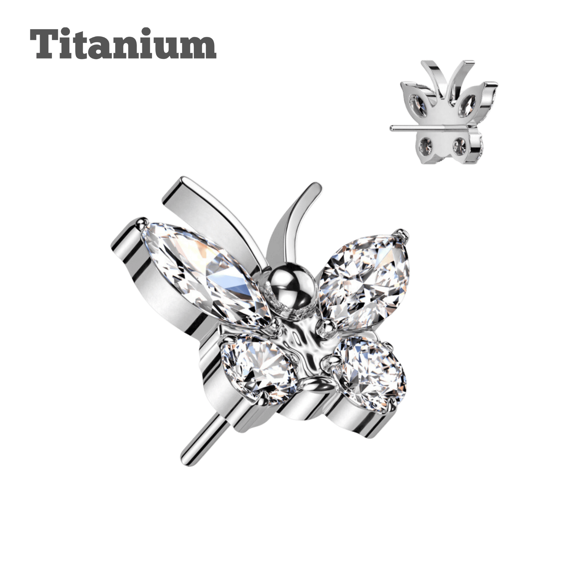 papillon titanium threadless top steel color