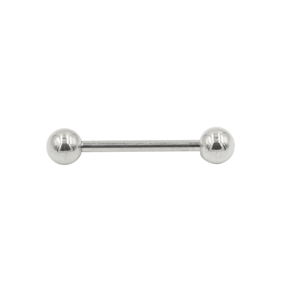 steel color plain ball ends tongue barbell