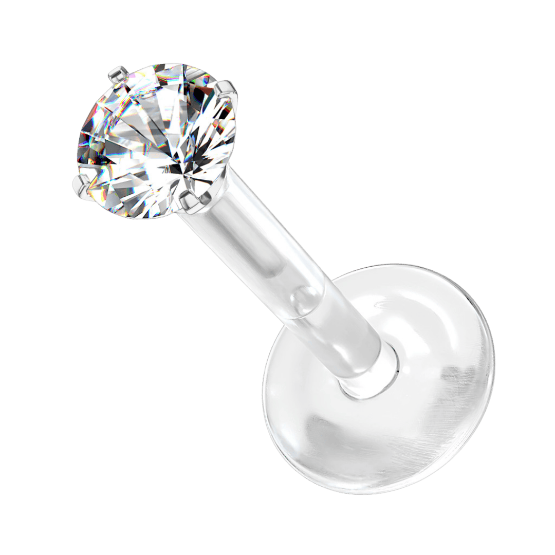 Pronged Gem Silicon Plastic Labret