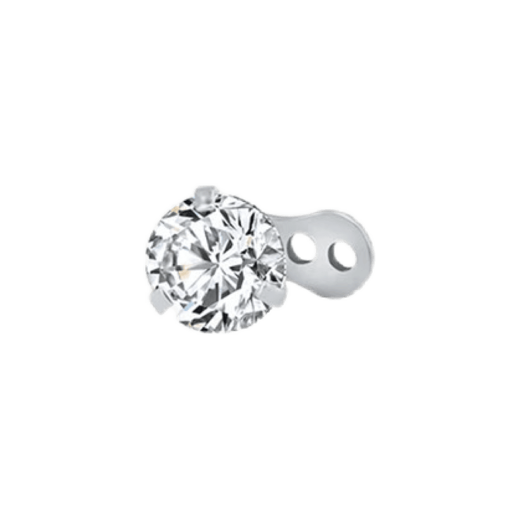 round cz dermal anchor top steel color