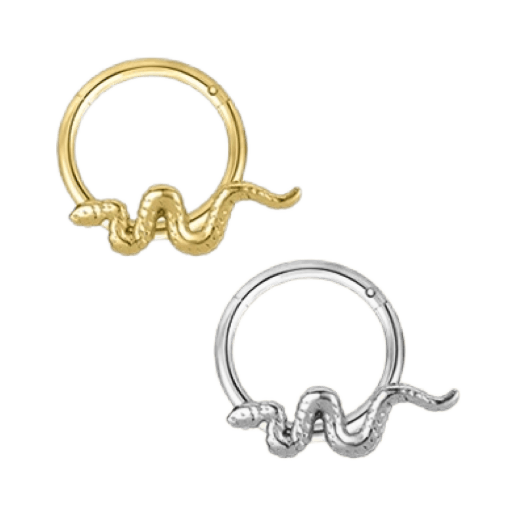 snake hinged hoop stainless steel