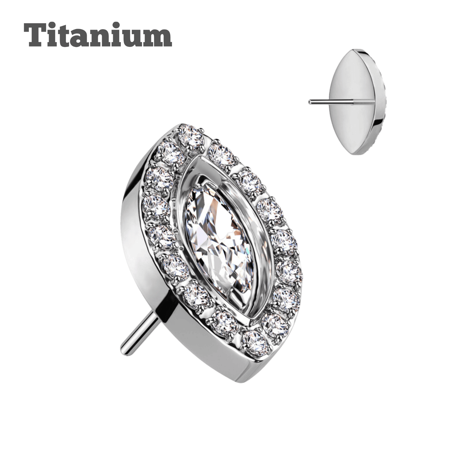 stsudded evil eye threadless top steel color