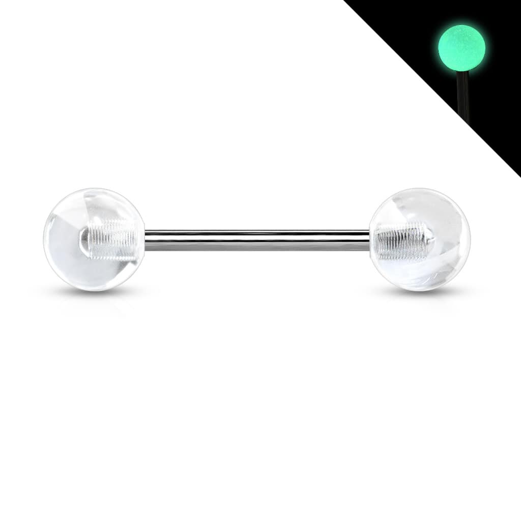 Glow In The Dark Titanium Straight Barbell