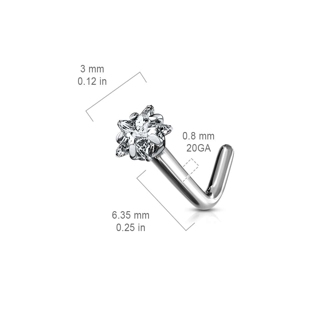 star gem nose stud size