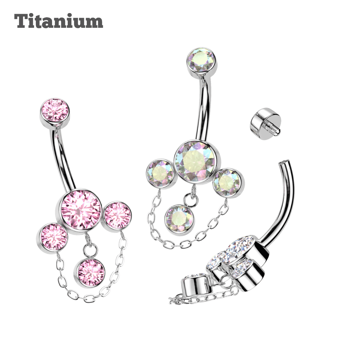 Titanium Alyssa Threaded Belly Barbell