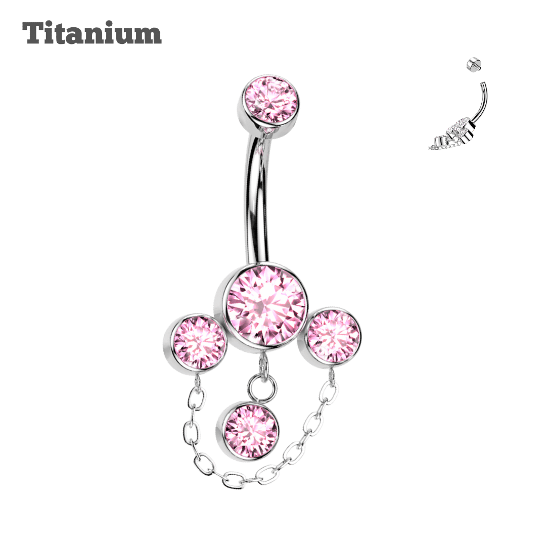 Titanium Alyssa Threaded Belly Barbell