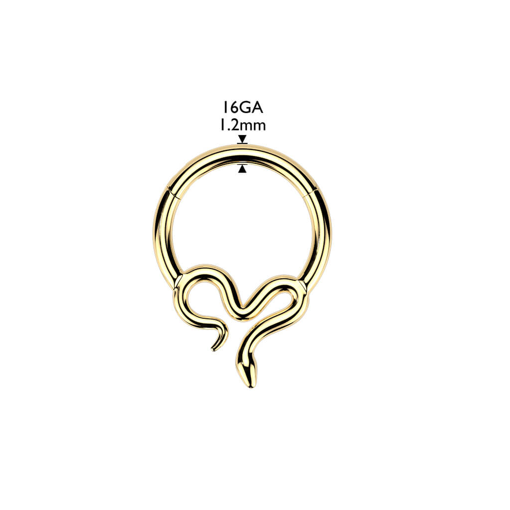Titanium Plain Slithering Hinged Hoop