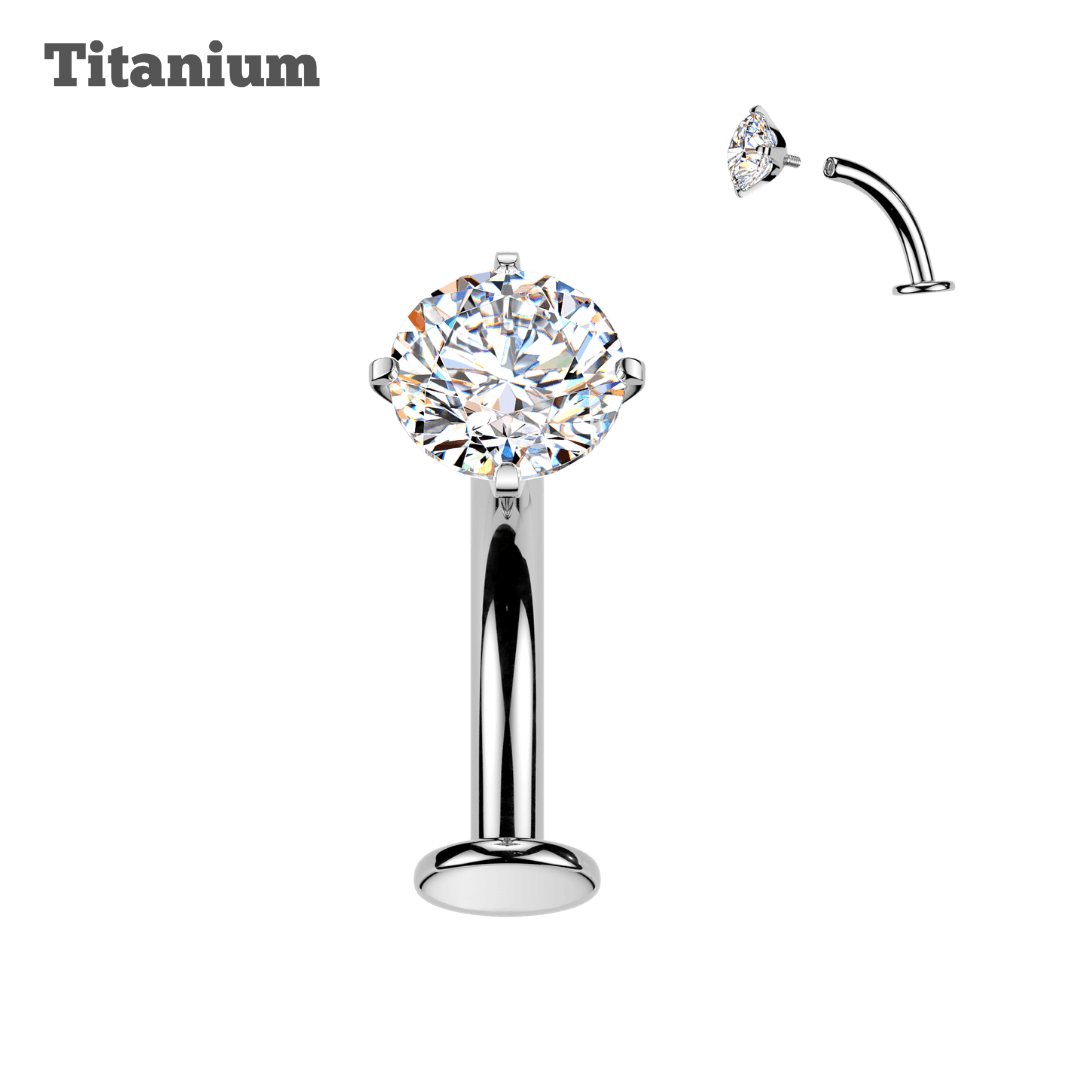 Titanium Reverse Pronged Top Belly Barbell