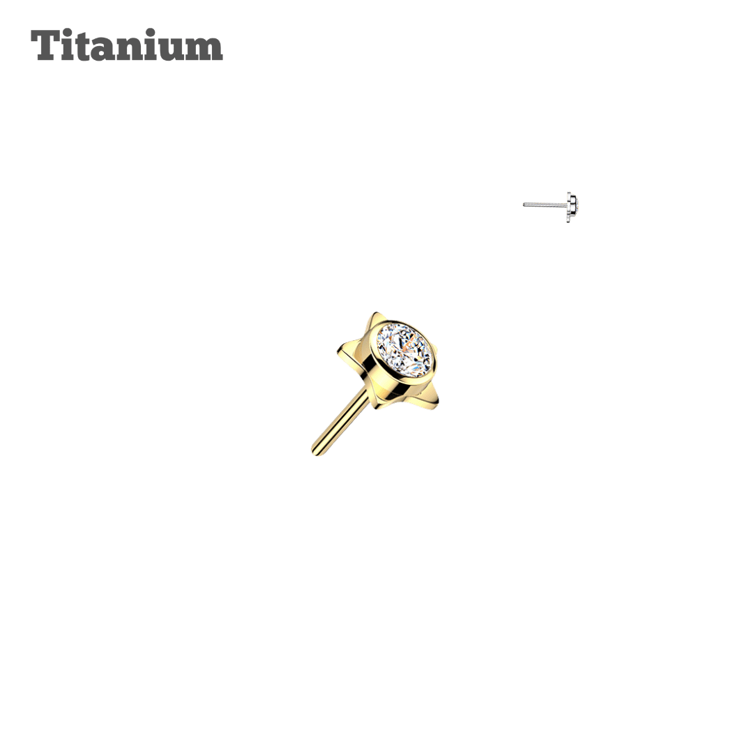 Titanium Star with Bezeled Gem Threadless Top
